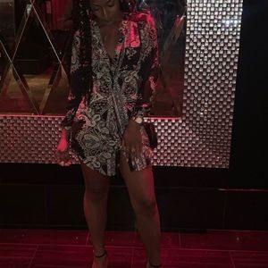 SOLD-Missguided Paisley Print Silky Sexy Dress